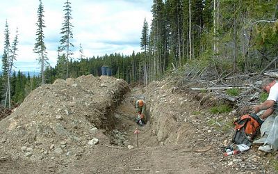 Excavated trench