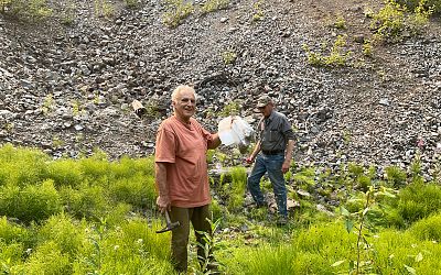 Sampling the No. 1 mine dump