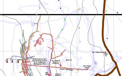 No.1 Mine working plotted on to the 2020 and 2021 sampling map.