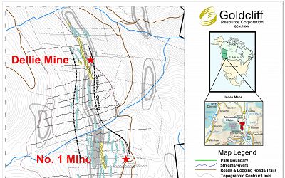 Geophysical conductors and known and projected shear zones